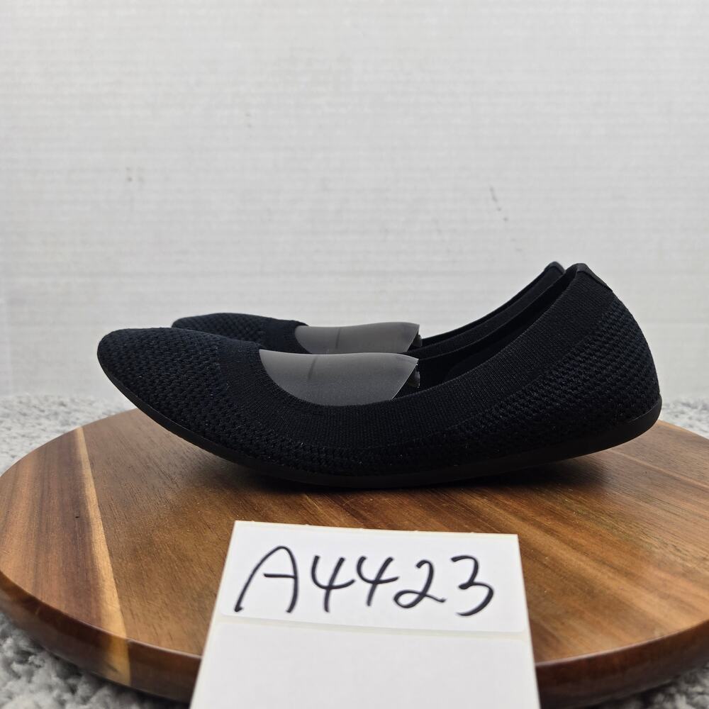 Allbirds Womens 8.5 Tree Breezer Jet Black Knit Slip Round Toe Daily Ballet Flat